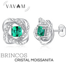 Brincos Verde Moissanita