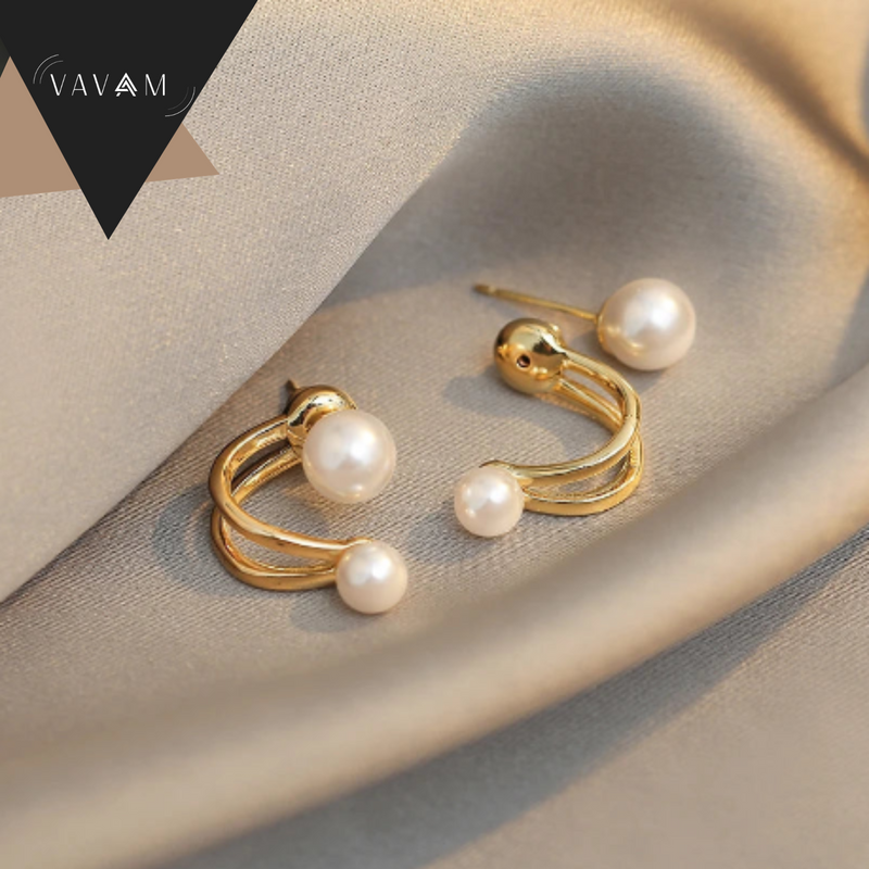 Brincos Duas Pérolas - Edição Minimalista