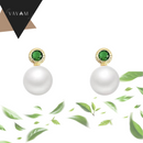 Brincos Oval Gold & Esmeralda  - Majestoso