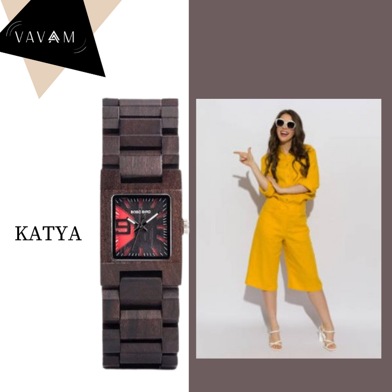 Relógio de Madeira Katya - Elegância Pura Bobo Bird