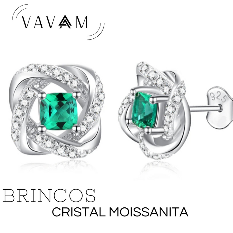 Brincos Verde Moissanita