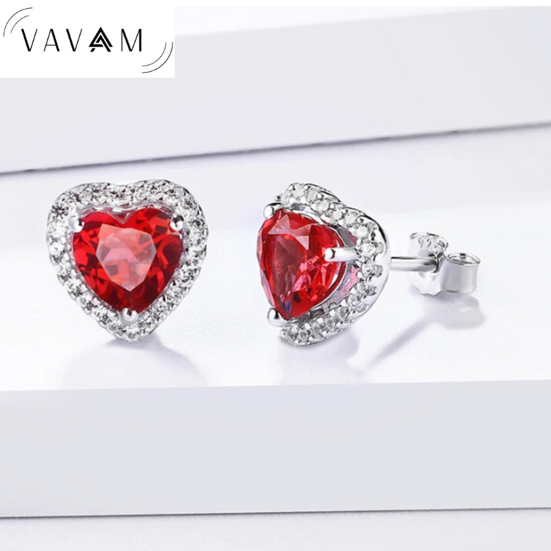 Brincos Coração de Ruby