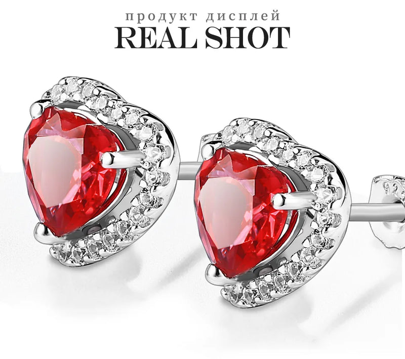 Brincos Coração de Ruby