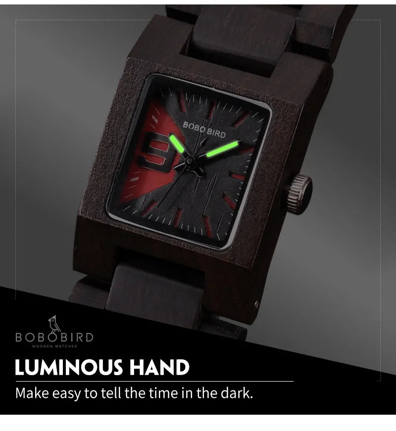 Relógio de Madeira Katya - Elegância Pura Bobo Bird