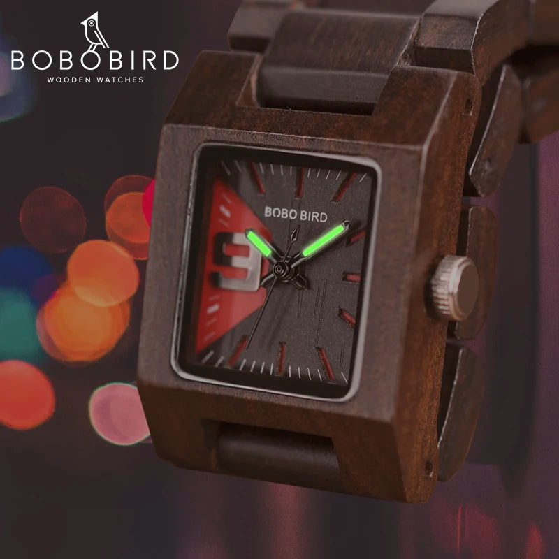 Relógio de Madeira Katya - Elegância Pura Bobo Bird