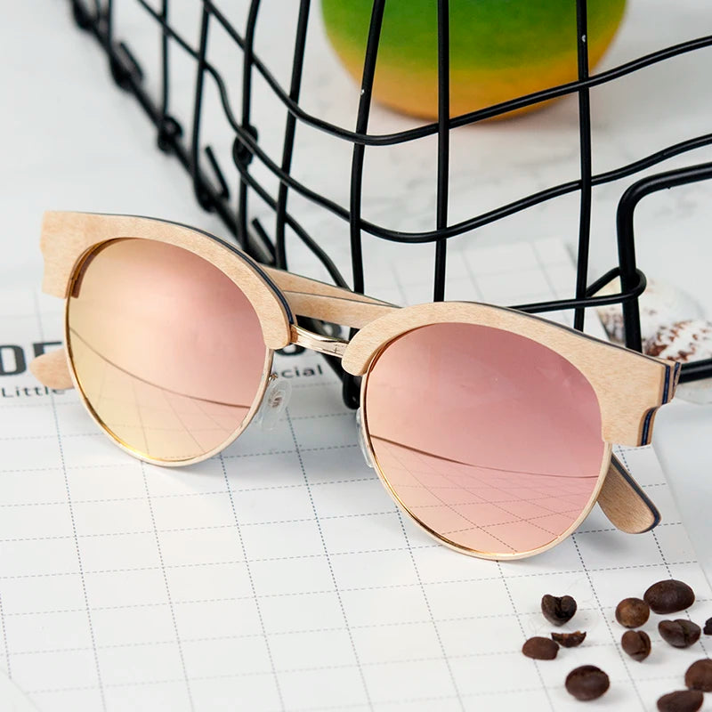 Óculos Feminino Stilo Jolly BOBO BIRD Wooden Ladies Sunglasses Women Polarized Sun Glasses UV400 in Wooden Box