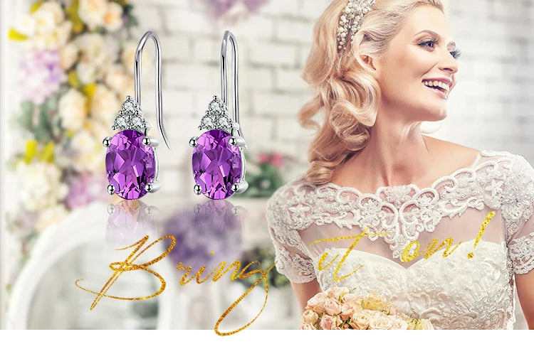 Brincos Ametista Majestosa