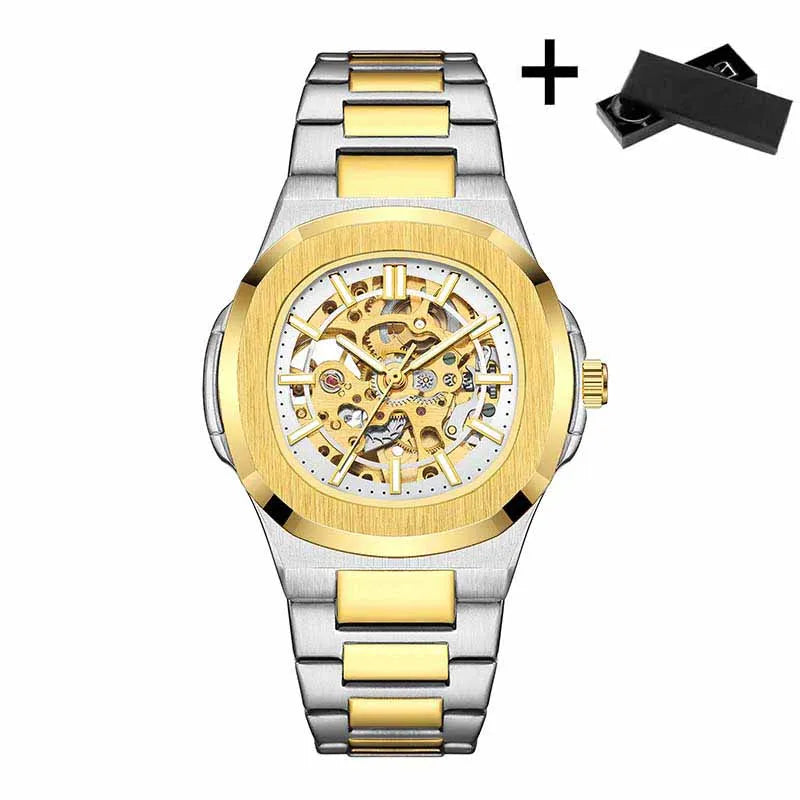 Hollow Out Men's Mechanical Wrist Watches Skeleton Design Luxury Full Automatic Man Watch relogio