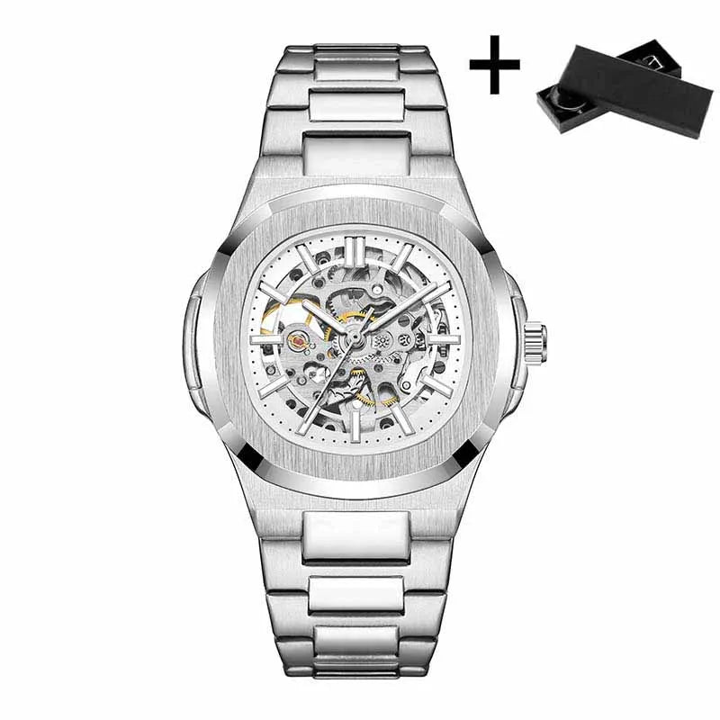 Hollow Out Men's Mechanical Wrist Watches Skeleton Design Luxury Full Automatic Man Watch relogio