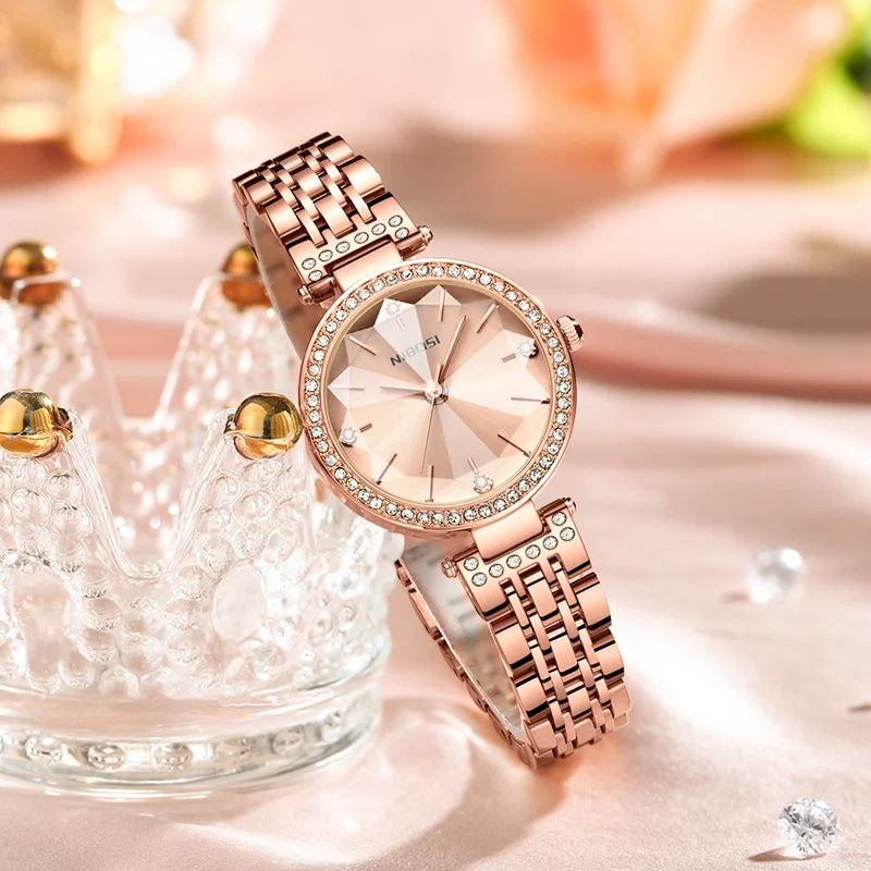 Relógio Feminino Nibosi Edição Diamond Zircon