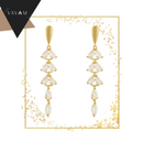 Brinco Folhas Zirconia de Ouro - 2024!