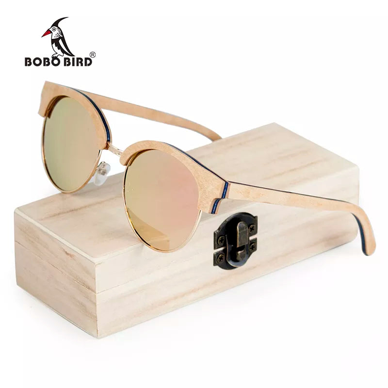 Óculos Feminino Stilo Jolly BOBO BIRD Wooden Ladies Sunglasses Women Polarized Sun Glasses UV400 in Wooden Box